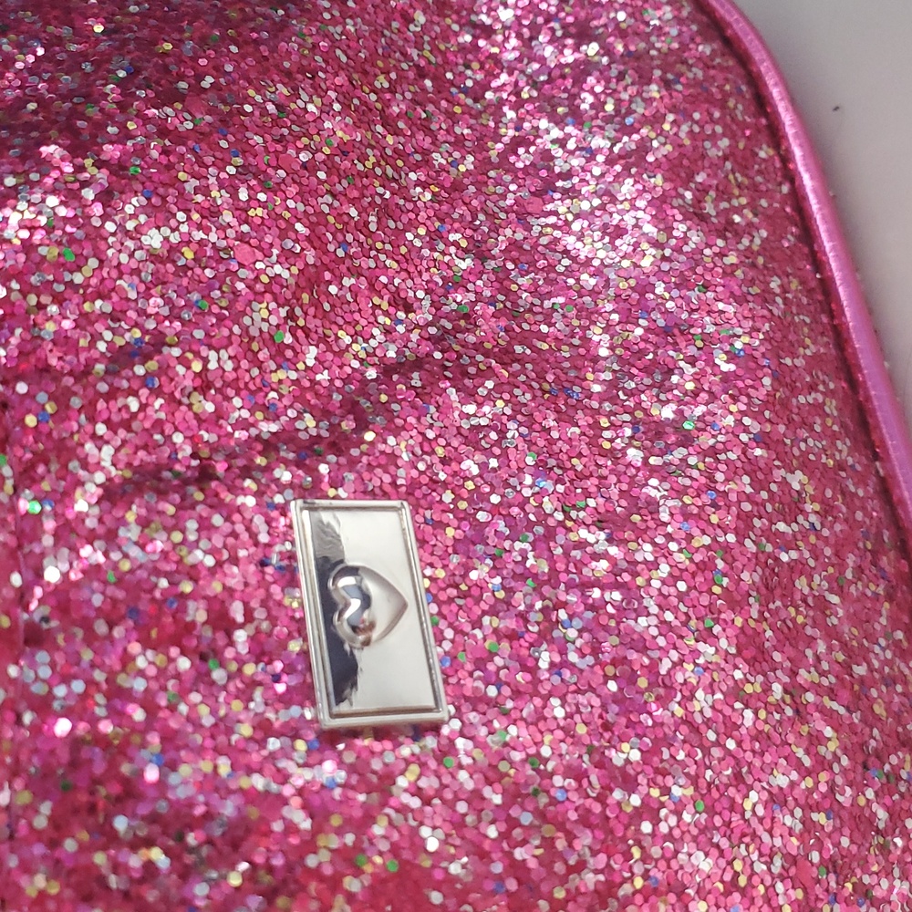 Claire’s Club Glitter Pink Handbag Sparkly Party Purse Mini Bag - Picture 3 of 10